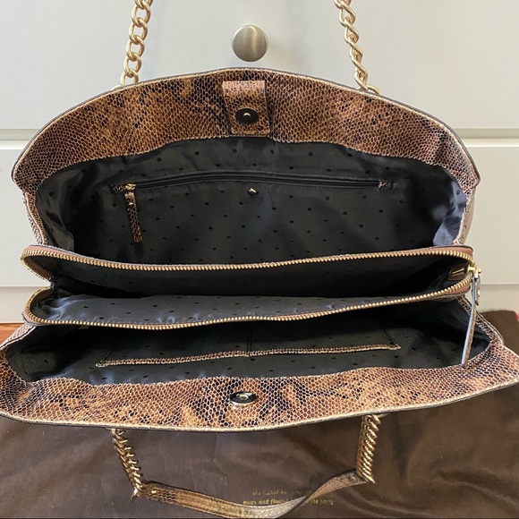 Authentic Kate Spade designer faux snake skin shoulder bag purse - Picture 7 of 11